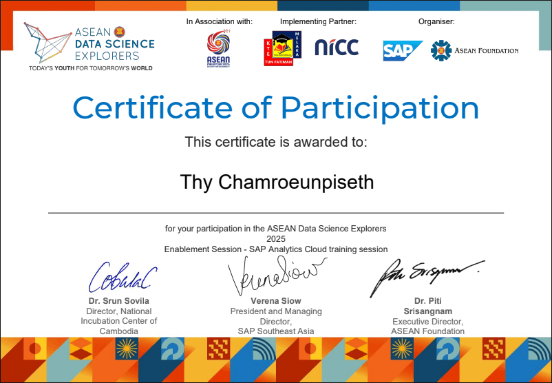 ASEAN Data Science Explorers - SAP Analytics Cloud (2025)
