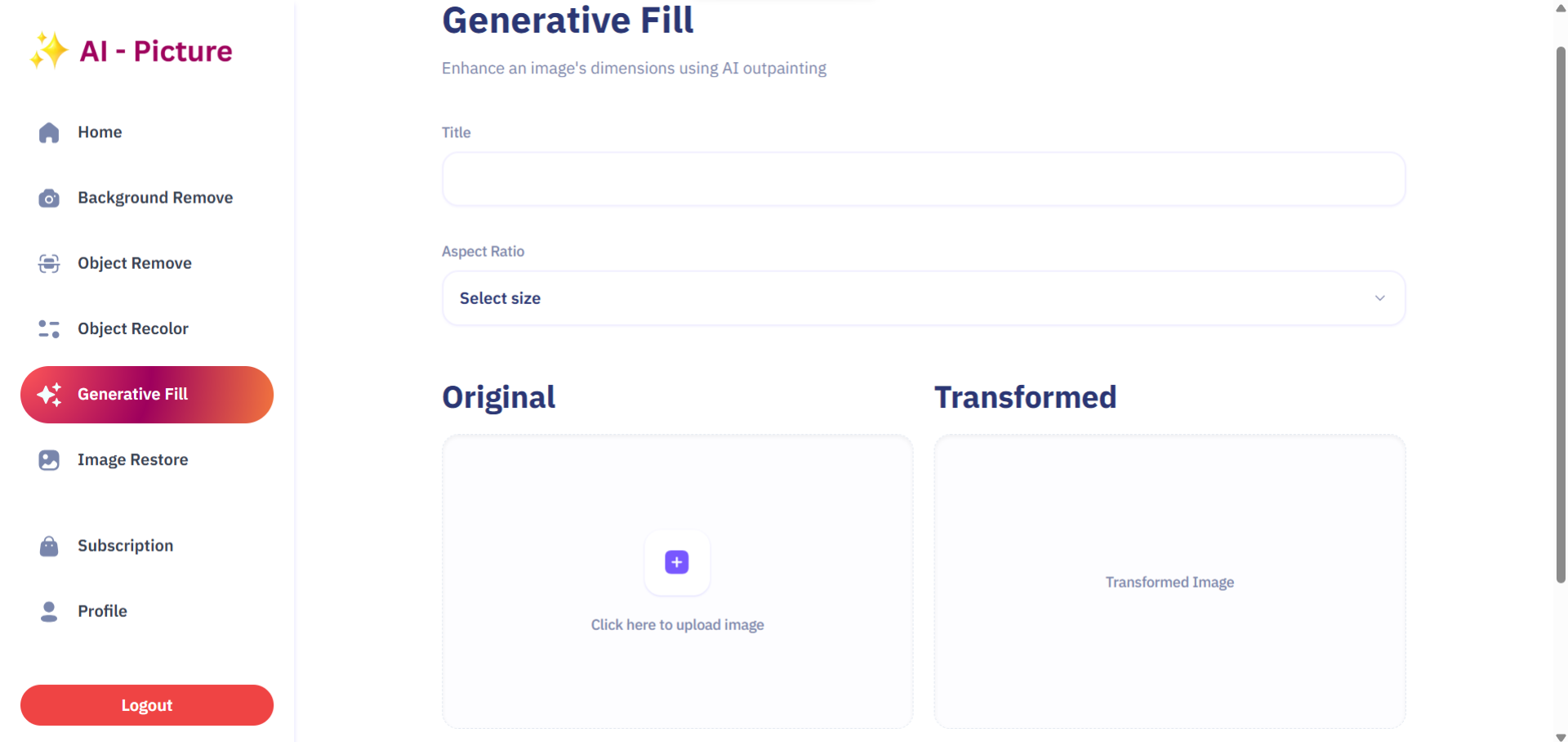 Generative Fill Page and Result