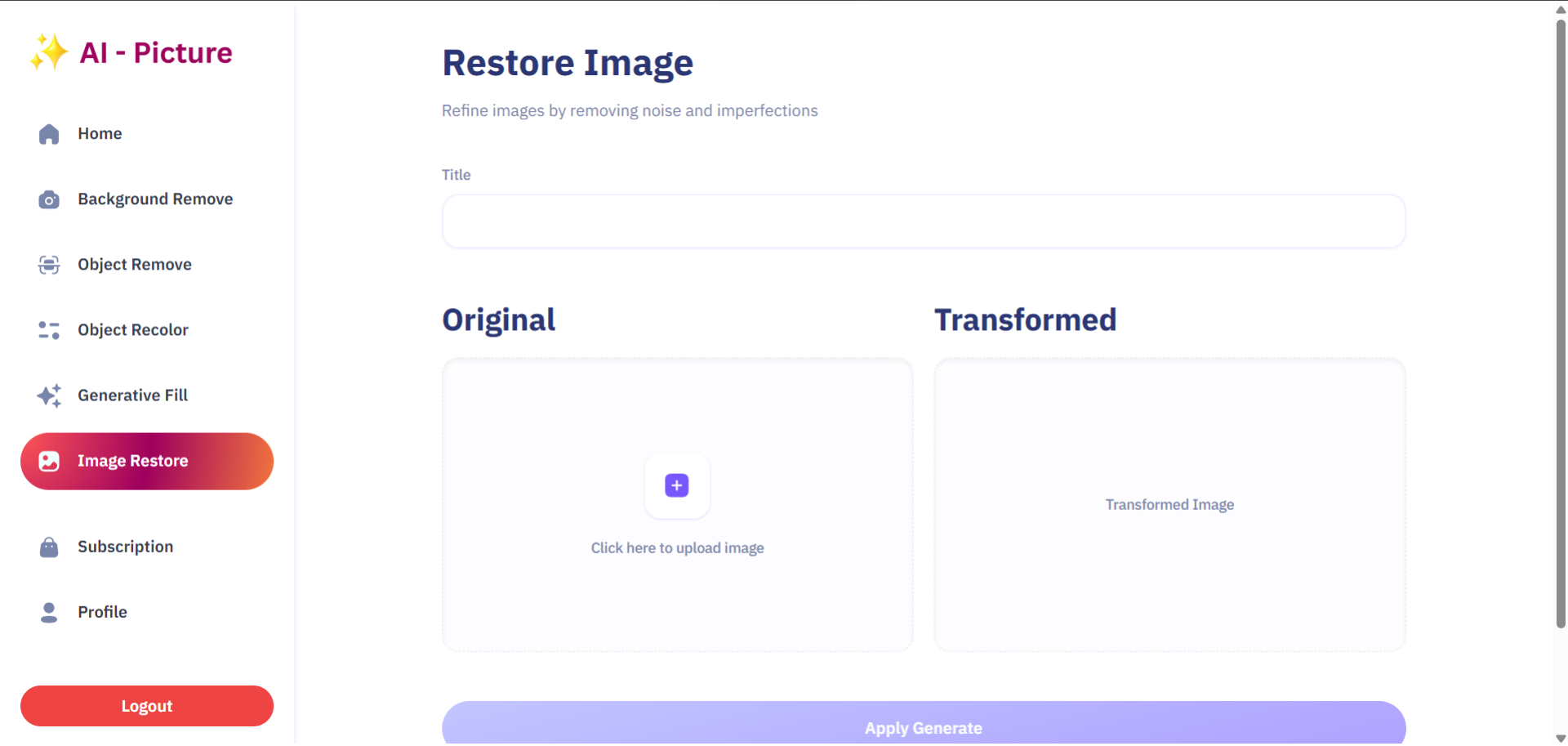 Restoring Image Page and Result