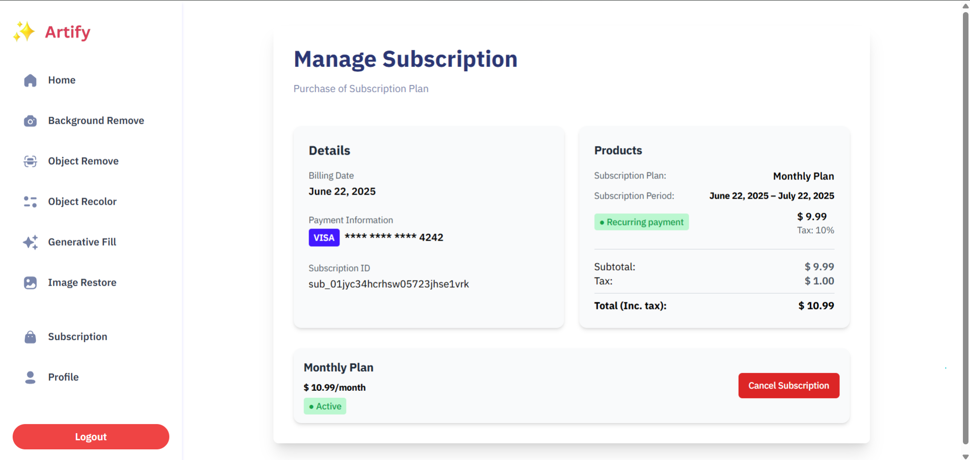 Subscription and Result